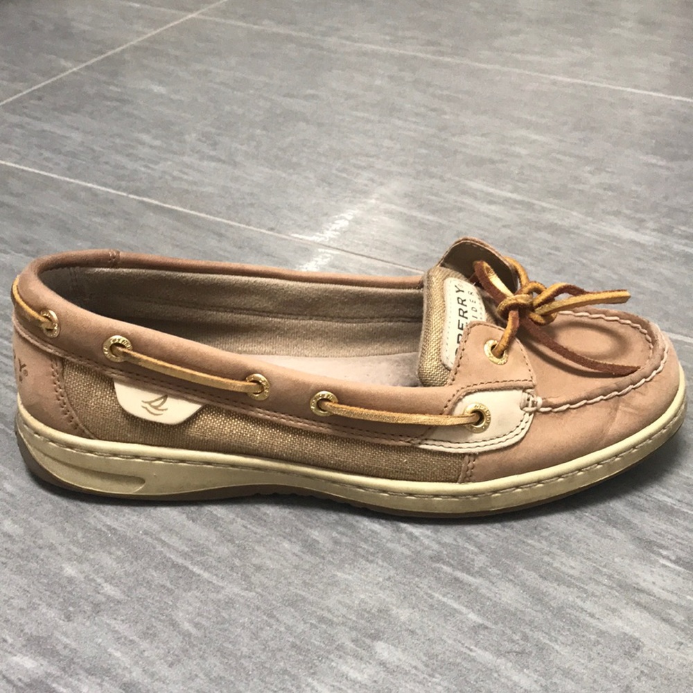 Gold accent sperry boat shoes